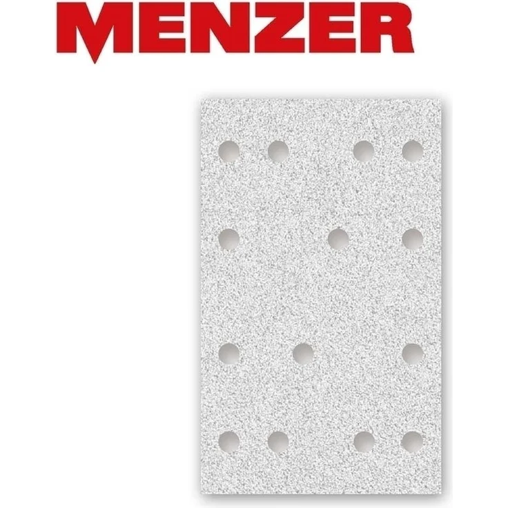 50 MENZER Klett-Schleifbögen f. Schwingschleifer, 133 x 80 mm - 14-Loch - K400 - Korund mit Stearat – Bild 1