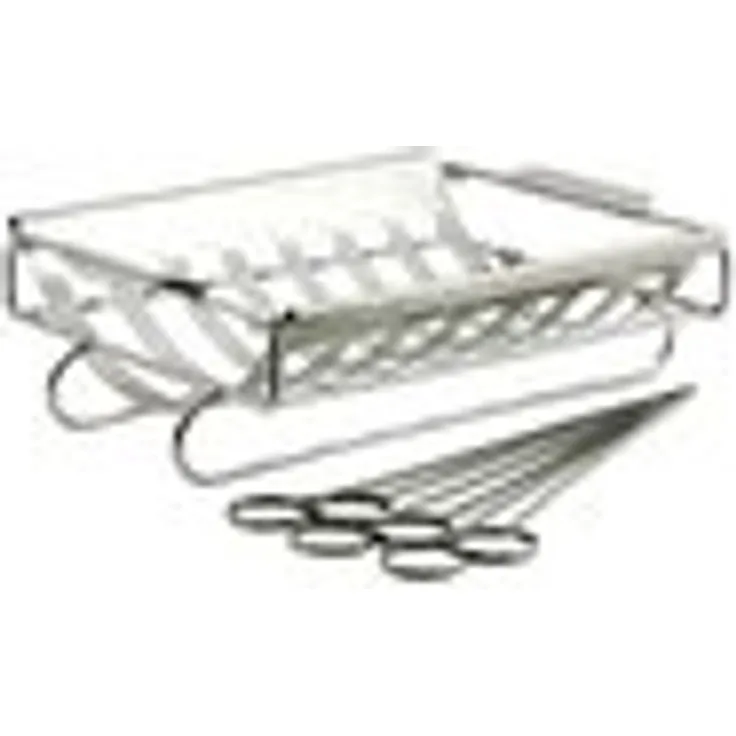 Grandhall Grillspieß und Rippchenhalter, Edelstahl, silber, Maße: 36 x 25 x 10 cm