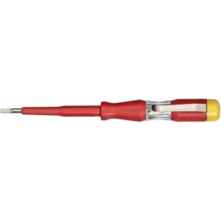 GEDORE Prüfschraubendreher für 220-250 Volt Wechselspannung, 3 mm Klingenbreite, Mit Metallclip und gelber Kappe – Bild 1
