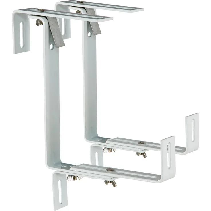 Dehner Blumenkastenhalter Profi für Rohrgeländer, 2 Stück, Metall, weiß