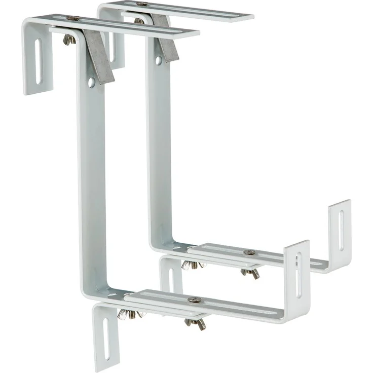 Dehner Blumenkastenhalter Profi für Rohrgeländer, 2 Stück, Metall, weiß – Bild 1