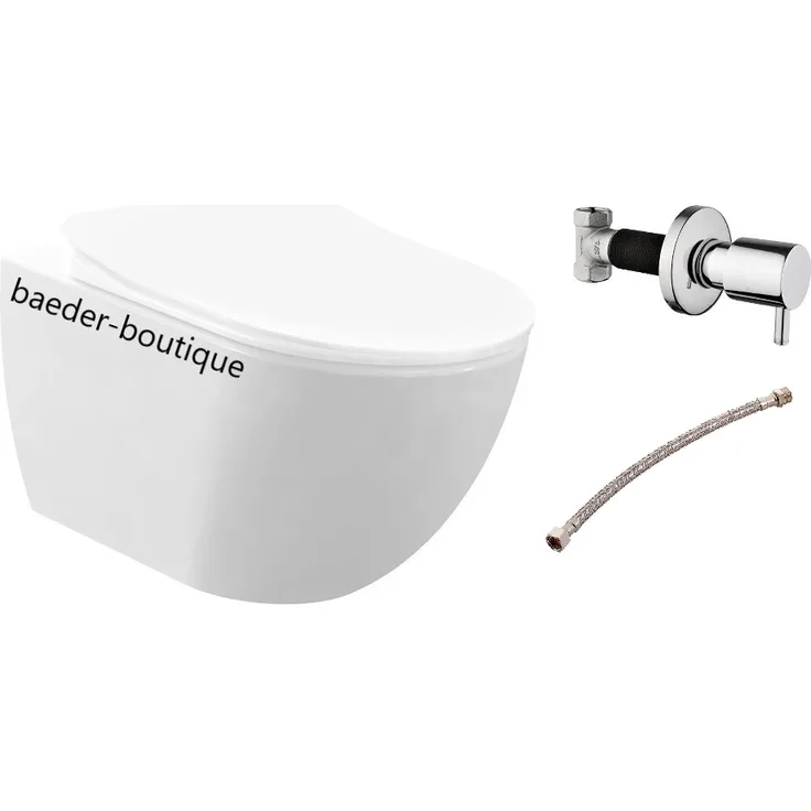 Creavit FREE Wand-WC spülrandlos mit Bidetfunktion und Kaltwasser Armatur