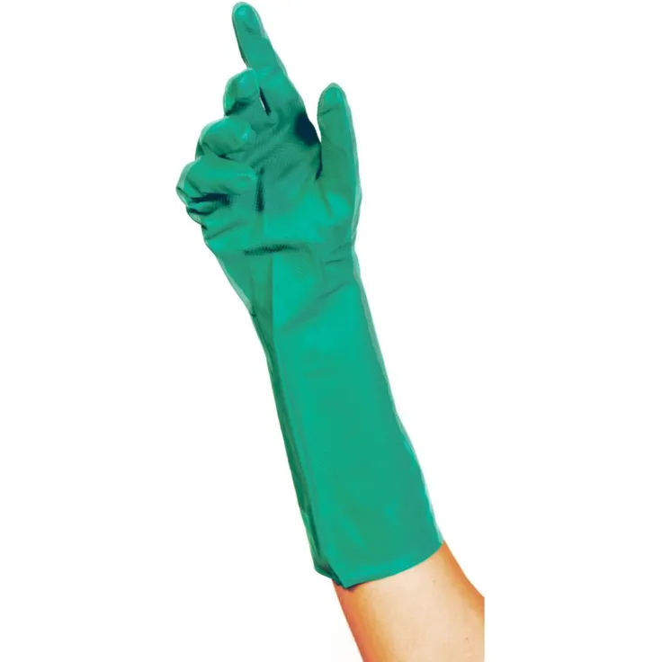 franz mensch Nitril-Universal-Handschuh ''PROFESSIONAL'', S HYGOSTAR, grün, vollwertiger Chemikalienschutz, allergiefrei Länge: 340 mm, Stärke: 0,4 mm, innen mit Baumwolle beflockt, aus Nitrilklatuschuk, hohe Stich- & Durchstichfestigkeit Inhalt: 1 Paar (