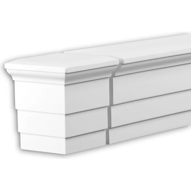 Profhome Decor - Stirnelement 434231 Fassadenstuck Zierelement Fassadenelement Modernes Design weiß