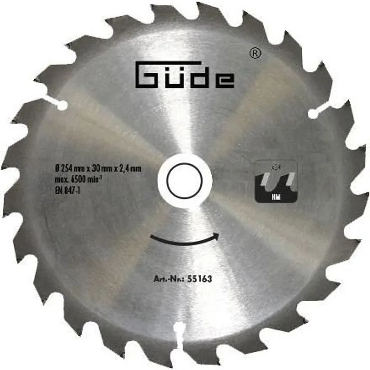 Güde 55163 Sägeblatt, 254X30X24Z