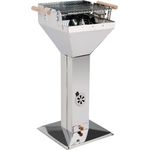 HI 60301 Edelstahl Holzkohlegrill Trichtergrill Säulengrill 38x38x91,5cm