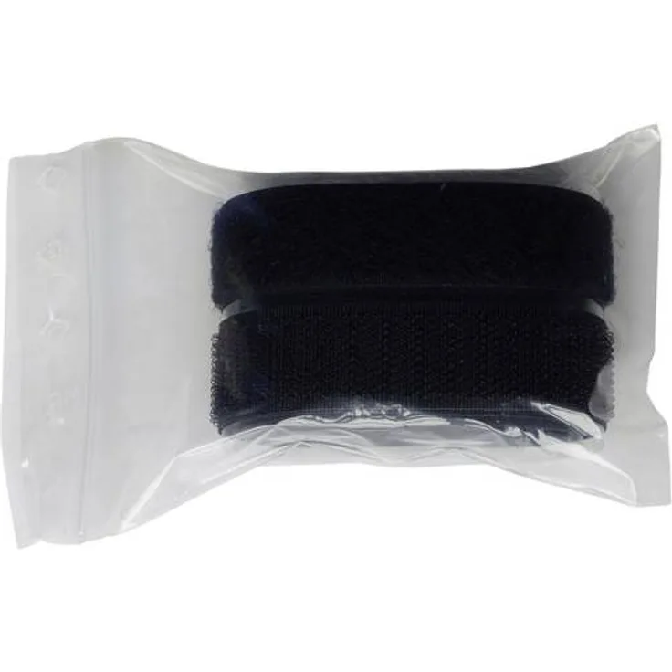 TRU Components 908-330-Bag Klettband zum Aufkleben Haft- und Flauschteil (L x B) 500mm x 20mm Schwarz 1 Paar