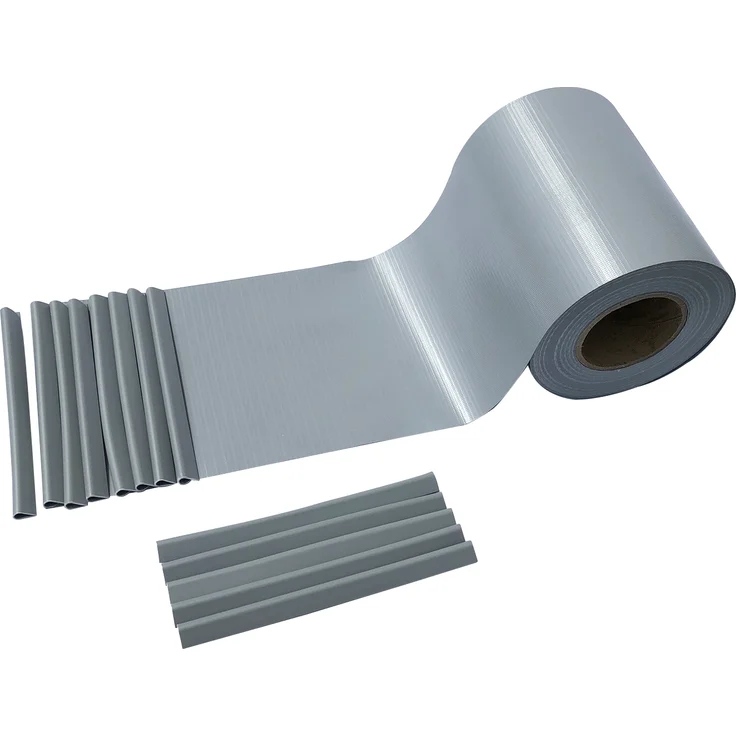 Intergo PVC Sichtschutzstreifen 70m Rolle Grau, UV-beständig & reflexionsarm inkl. Befestigungsclips Gartensichtschutz – Bild 1