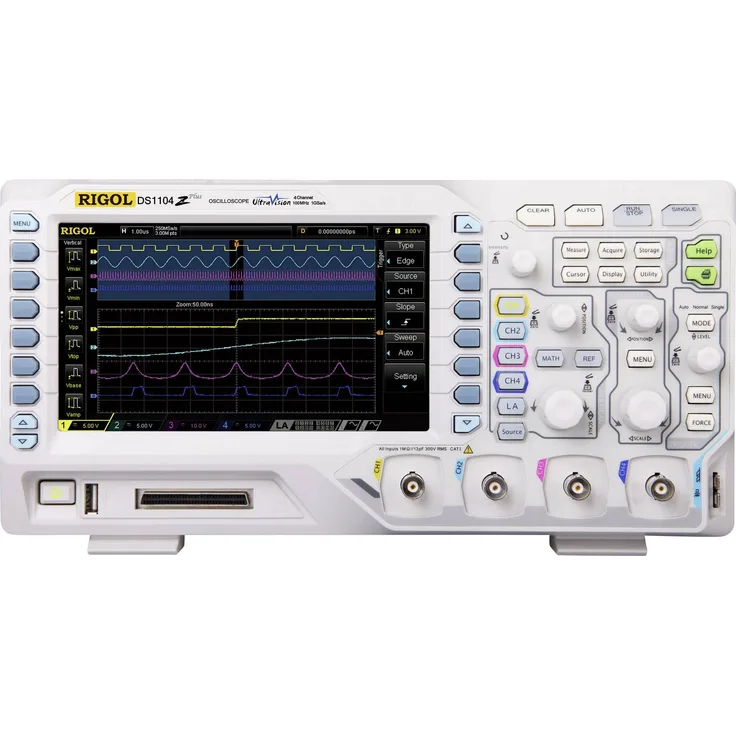 Rigol DS1104Z-S Plus Digital-Oszilloskop 100MHz 4-Kanal 1 GSa-s 24 Mpts 8 Bit Digital-Speicher DSO, Funktionsgenerator