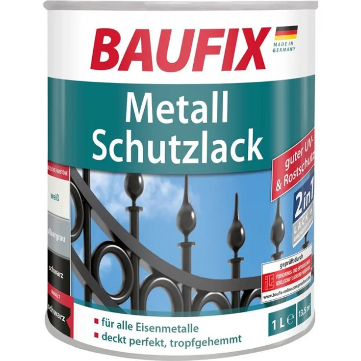 Baufix - BAUFIX Metallschutzlack Schwarz, 1 l - schwarz