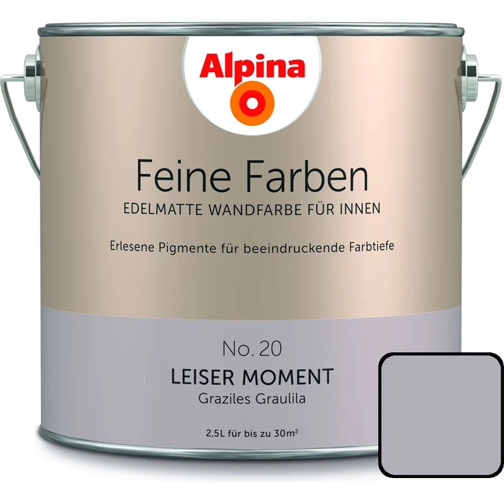 Alpina Feine Farbe No. 20 2,5 l, graziles graulila, Leiser Moment – Bild 1