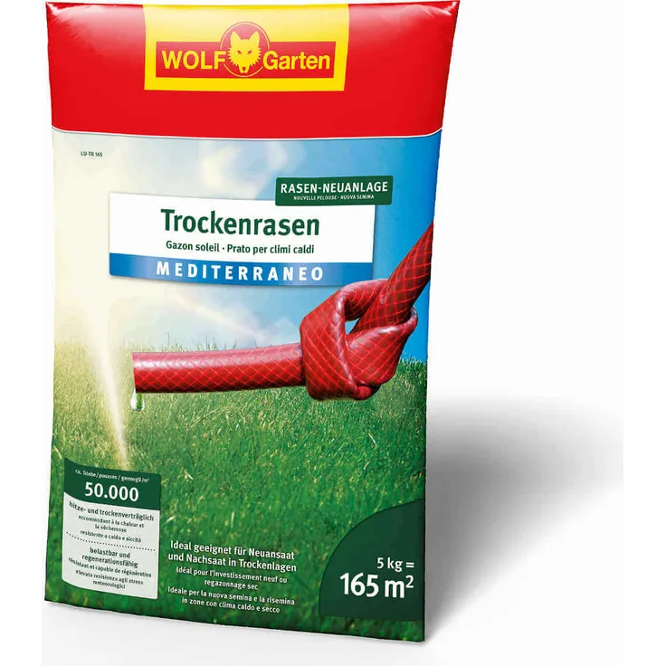 WOLF-Garten Saatgut Trockenrasen Mediterraneo - Hitze und Trockenveträglich, 5 kg für 165 m²