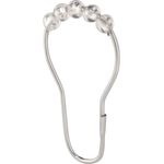 iDesign Duschvorhangringe, leicht gleitende Duschvorhang Halterung aus Metall und Kunststoff, 12er-Set Vorhangringe für die Duschstange, silberfarben und durchsichtig