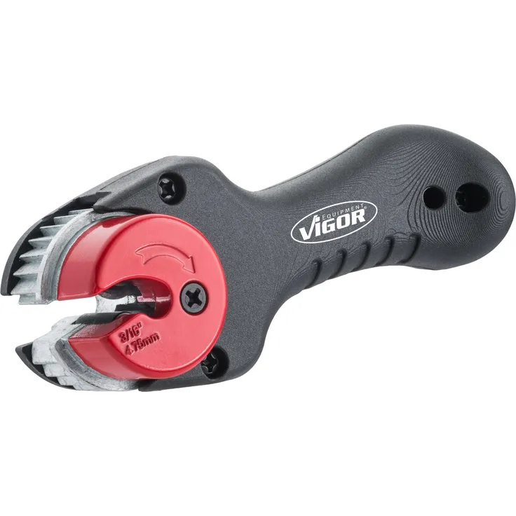 Vigor Ratschen-Rohrschneider (für Bremsleitungen mit Durchmesser 4,75 mm, Länge: 110 mm) V6917, Schwarz-Rot