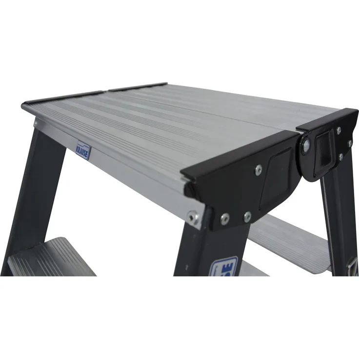 KRAUSE Doppelleiter Sepro D eloxiert, 2 x 4 Stufen, 125811