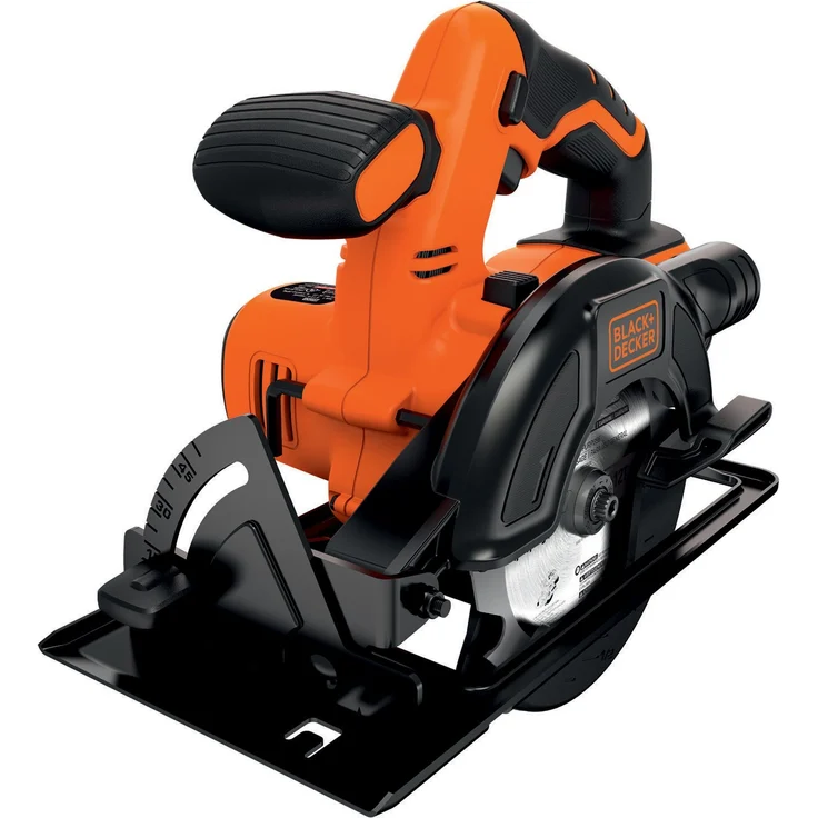 Black+Decker Akku-Kreissäge (18 V, 1,5 Ah,  140 mm, bis zu 43 mm Schnitttiefe einstellbar, gummierter Griff, elektrische Bremse, inklusive Ladegerät) BDCCS18 – Bild 1