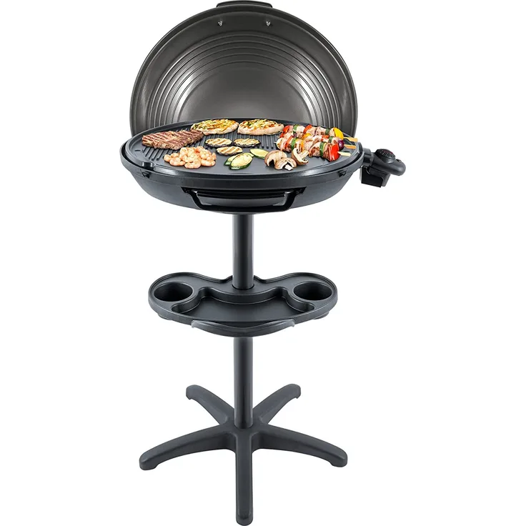 VG 325 BBQ-Elektrogrill 2000W XXL-Grillplatte 48cm Durchmesser (Schwarz, Grau)