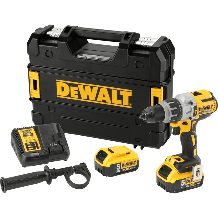 Dewalt Akku-3-Gang-Schlagbohrschrauber (18V,5.0 Ah,bürstenlos,Vollmetallgetriebe,integrierte LED-Leuchte mit bis zu 77 Lumen,inkl. 2x Akkus,Schnell-Ladegerät,Gürtelhaken,T STAK-Box) DCD996P2 – Bild 2