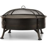 Catania 2-in-1-Feuerschale Ø80cm Funkenschutz Ø70cm Grill Stahl antik Schwarz