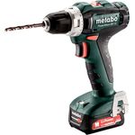Metabo 601036500 Akku-Bohrschrauber klein PowerMaxx BS 12 12V, 2x 2Ah Li-Ion Akkus, inklu. Ladegerät, im Koffer, max. Drehmoment: 17Nm (weich)- 40Nm (hart), Bohr-Durchmesser: 10mm (Stahl)- 18mm (Weichholz)