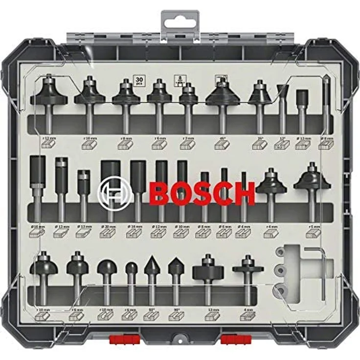 Bosch Professional 30tlg. Fräser Set (für Holz Hartholz, für Oberfräsen mit 8 mm Schaft) – Bild 2