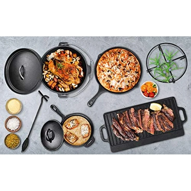 El Fuego Dutch Oven Set 7-teilig, schwarz – Bild 6