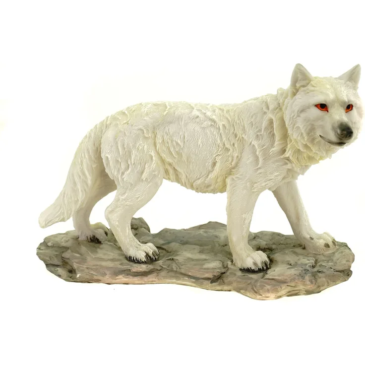 Vogler Figur stehender Weißer Wolf 21 cm Tierfigur
