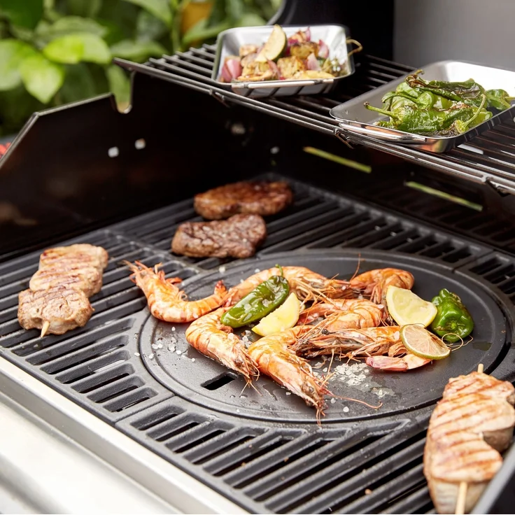 LANDMANN Gasgrill 12968 Triton 4.1 maxX schwarz, 4+1 Brenner, Maße 120 x 142 x 56,5 cm, Edelstahl, 15,5 kW, mit Infrarotbrenner – Bild 3