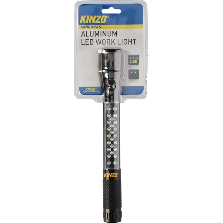 Kinzo LED-Taschenlampe 871125298566, Aluminium LED Arbeitslicht, Aluminium, schwarz, 26,5 3,6 cm