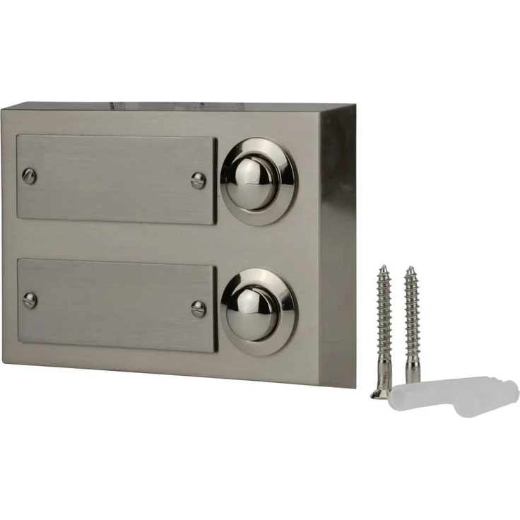UNITEC 41105 Edelstahl-Klingeltaster 2-fach, Aufputz – Bild 1