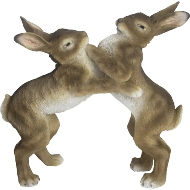 klapperhasen 30,2 x 28,3 cm Polyresin braun