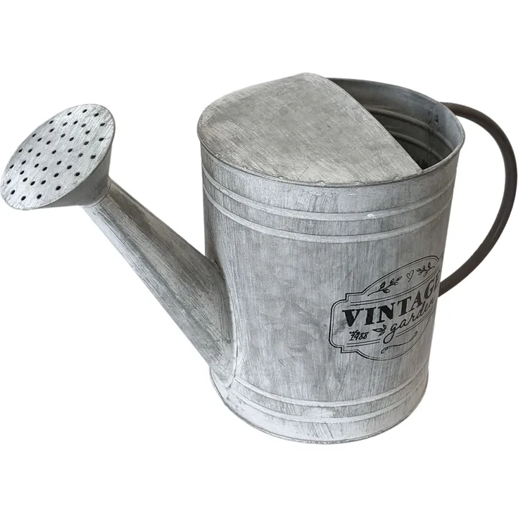 Multistore 2002 Deko Gießkanne Vintage Garden 40x19xH26cm Zink Grau