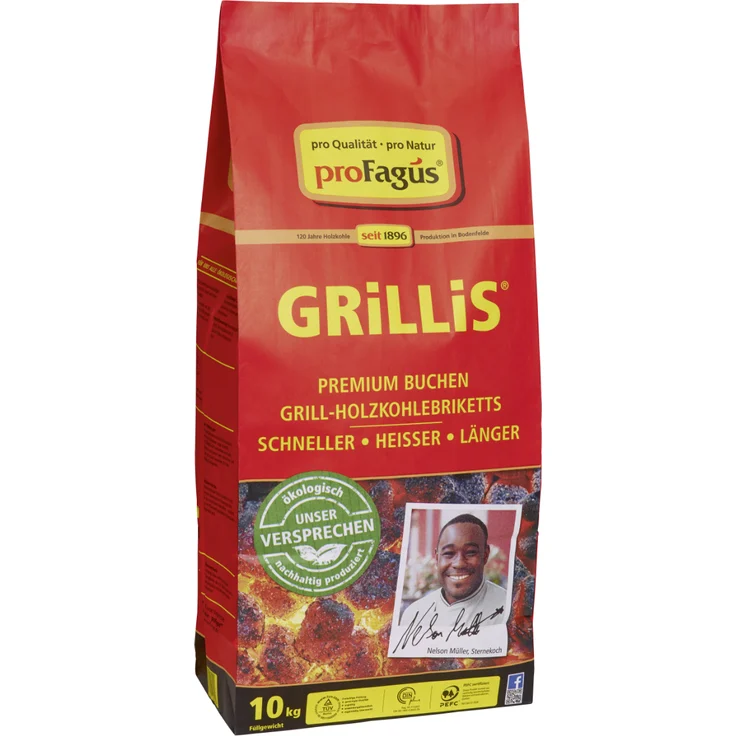 ProFagus Grillis Bio Buchen Briketts 10kg – Bild 1