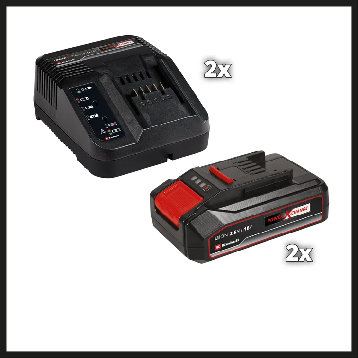 Einhell Akku-Rasenmäher GE-CM 36-33 Li Kit Power X-Change - Li-Ion (2x2,5 Ah), bis 250 m², 33 cm Schnittbreite, 5-stufige zentrale Schnitthöhenverstellung, inkl. 2x 2,5 Ah Akkus + 2x Ladegeräte – Bild 2