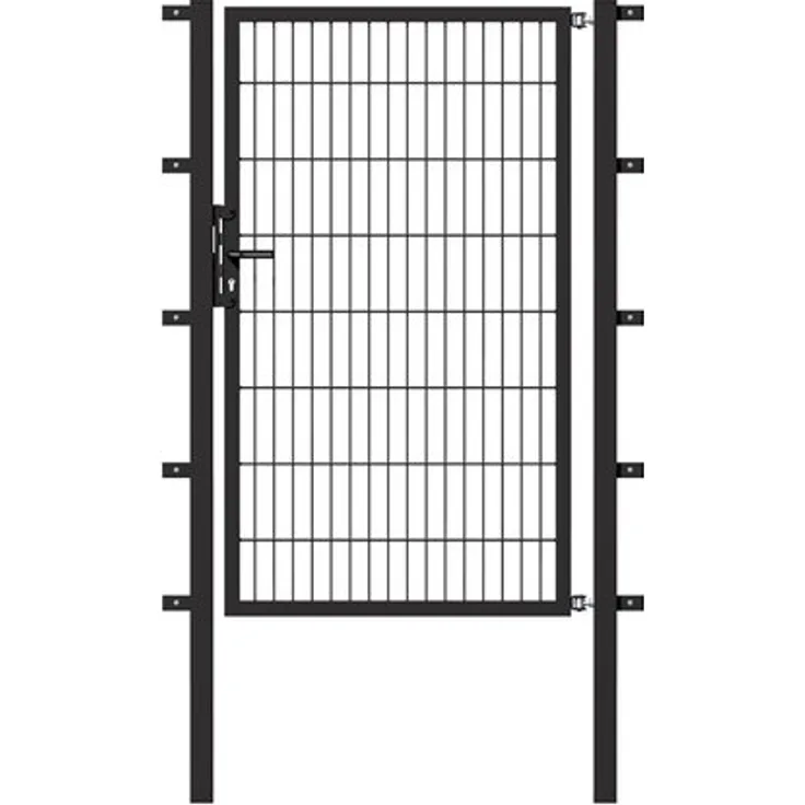 Metallzaun Einzeltor für Doppelstabmatte anthrazit 200 cm x 100 cm