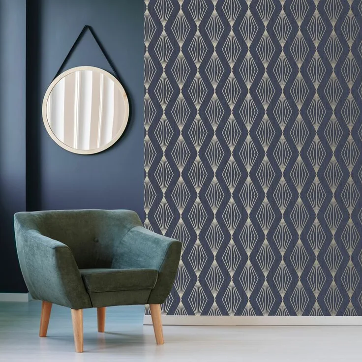 Superfresco Easy - Vliestapete - Marquise Geo - Dunkelblau - 10mx52cm