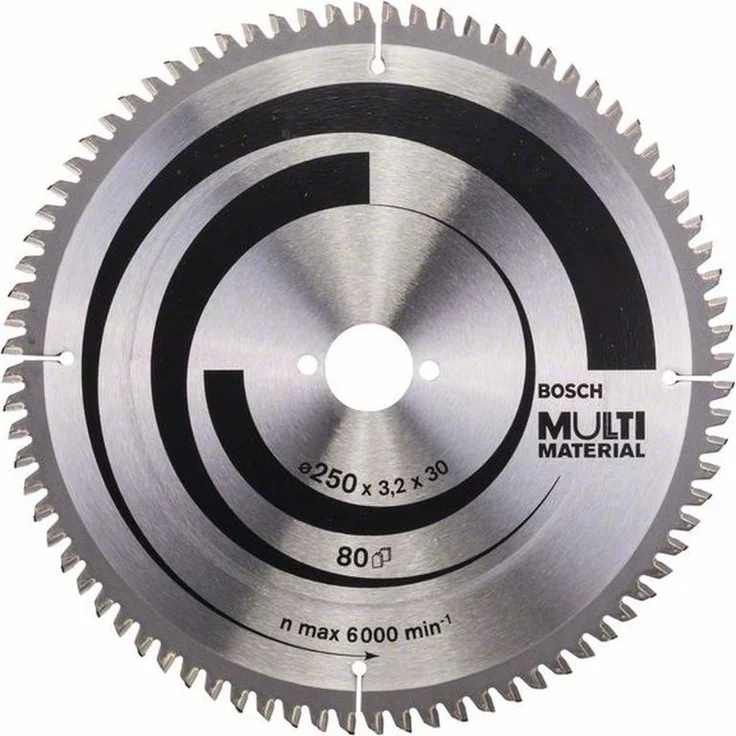 Bosch Professional Zubehör 2608640516 Kreissägeblatt Multi Material 250 x 30 x 3,2 mm, 80 – Bild 1