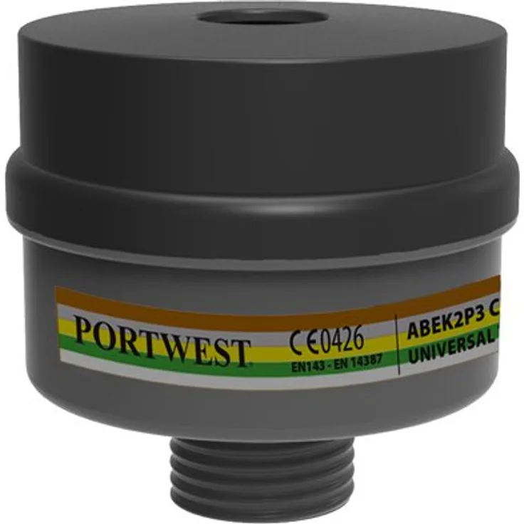 Portwest p976bkr Schutzbekleidung Sortiment Face Maske Kombination Filter, Regular, schwarz,
