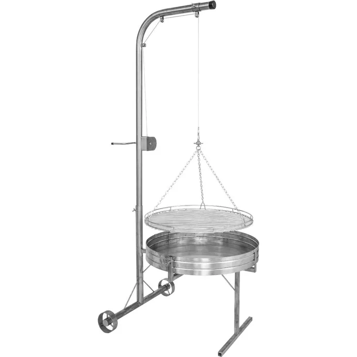 Schneider fahrbare Grillstation aus Edelstahl Grillrost 100 cm Schwenkgrill Schwenker