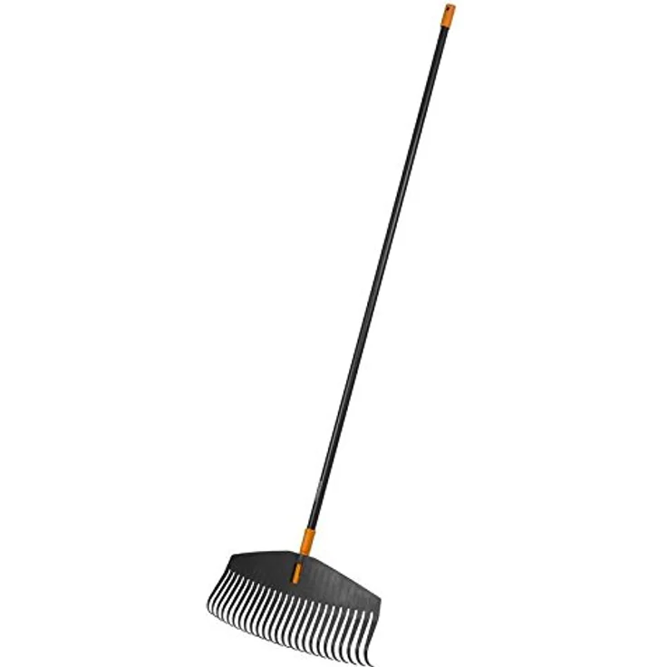 Fiskars Laubbesen, 25 Zinken, Länge: 175 cm, Breite: 52 cm, Kunststoff-Zinken-Aluminium-Stiel, Schwarz-Orange, L, Solid, 1003465 – Bild 1