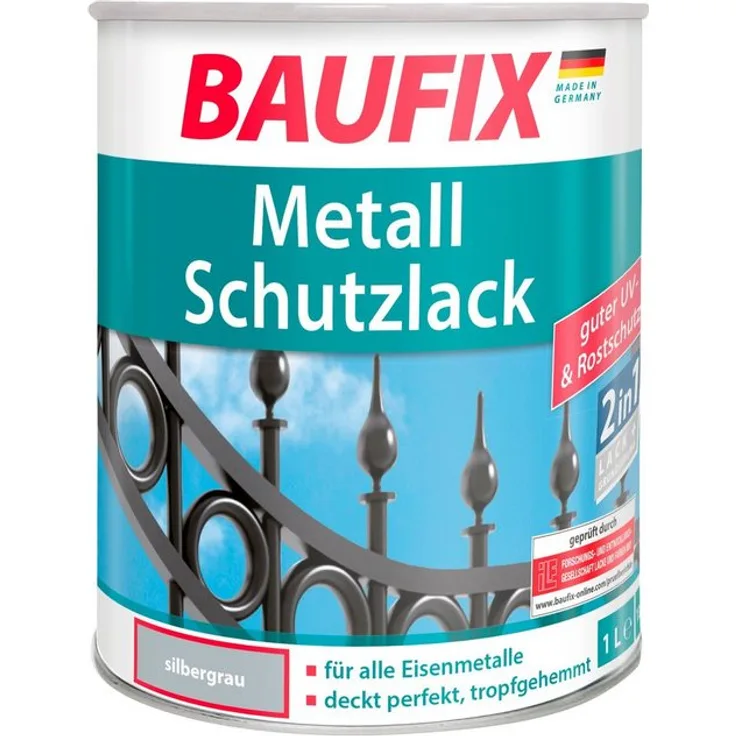Baufix - BAUFIX Metallschutzlack Silbergrau, 1 l - grau