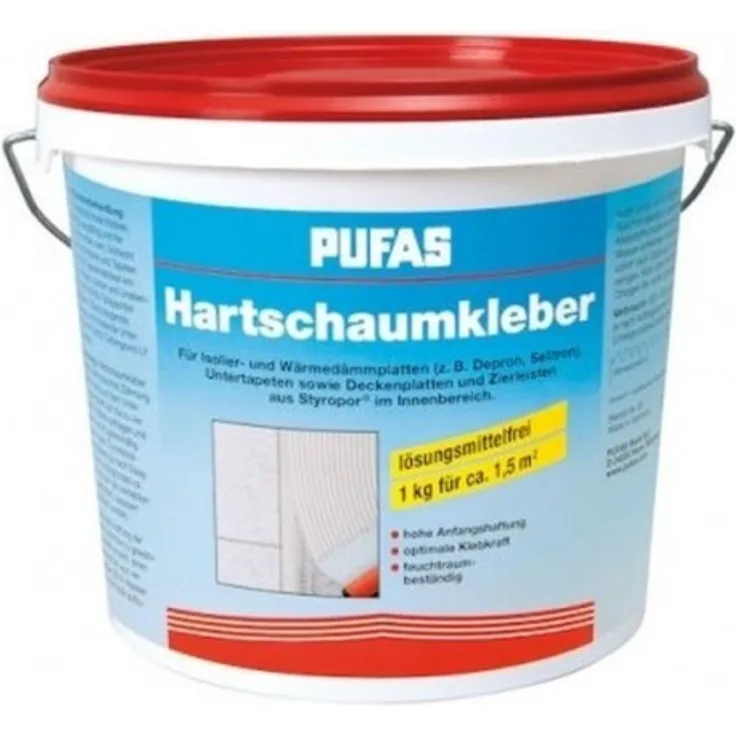 Pufas - Hartschaumkleber 8 kg Styroporkleber Hartschaum-Platten Styropor-Kleber