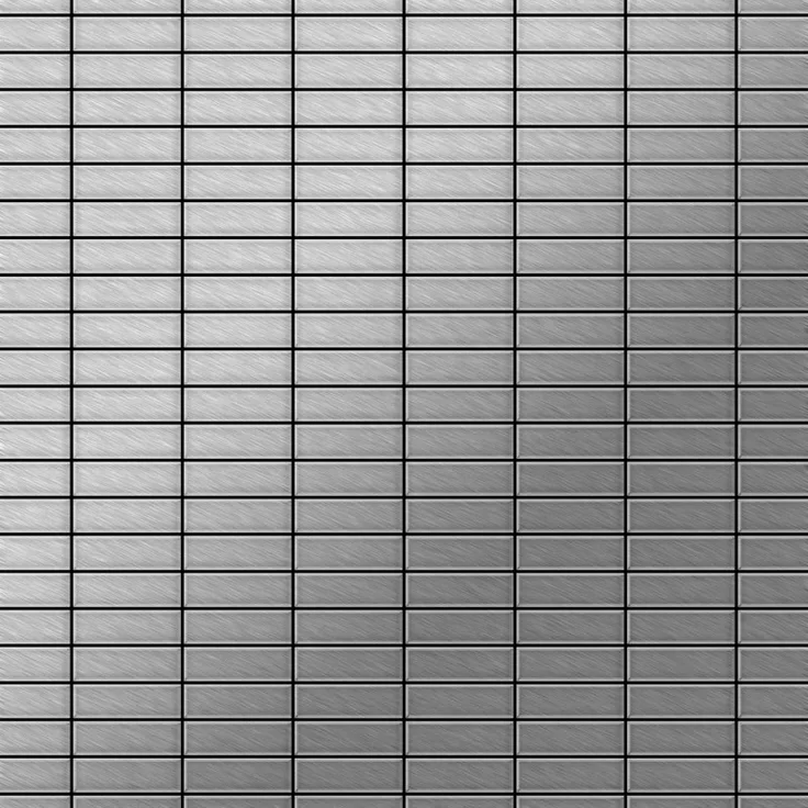 Mosaik Fliese massiv Metall Edelstahl marine gebürstet in grau 1,6mm stark ALLOY Cabin-S-S-MB 1,01 m2