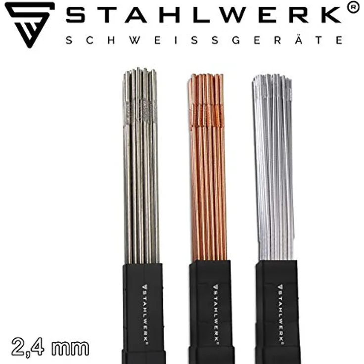 STAHLWERK Schweißstäbe Set Stahl & Edelstahl hochlegiert & Aluminium Ø 2,5/2,4 x 500 mm je 0,8/1kg