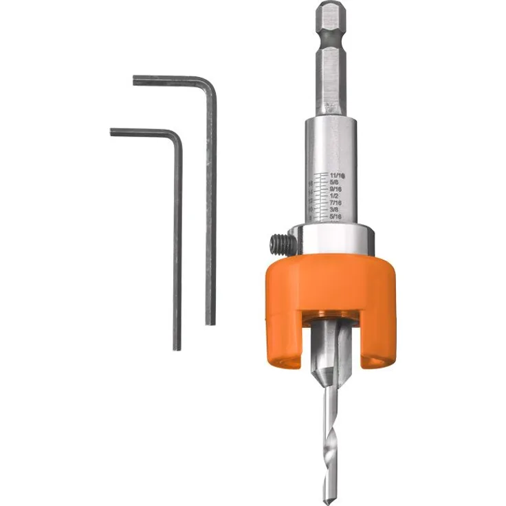 kwb HSS-M2 Hartholz-Bohrer mit Tiefenstopp und Senker, Ø 5 mm