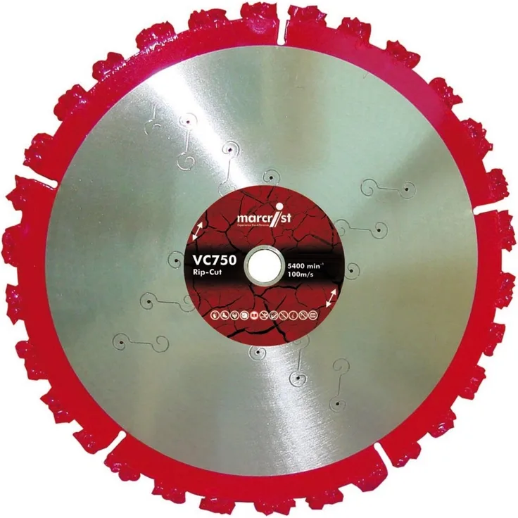 Marcrist VC750 230 RipCut Scheibe Art. 2630.0230.22 Hartemtallscheibe Rip Cut passend für Winkelschleifer 230mm Bohrung 22,2 rot metallic