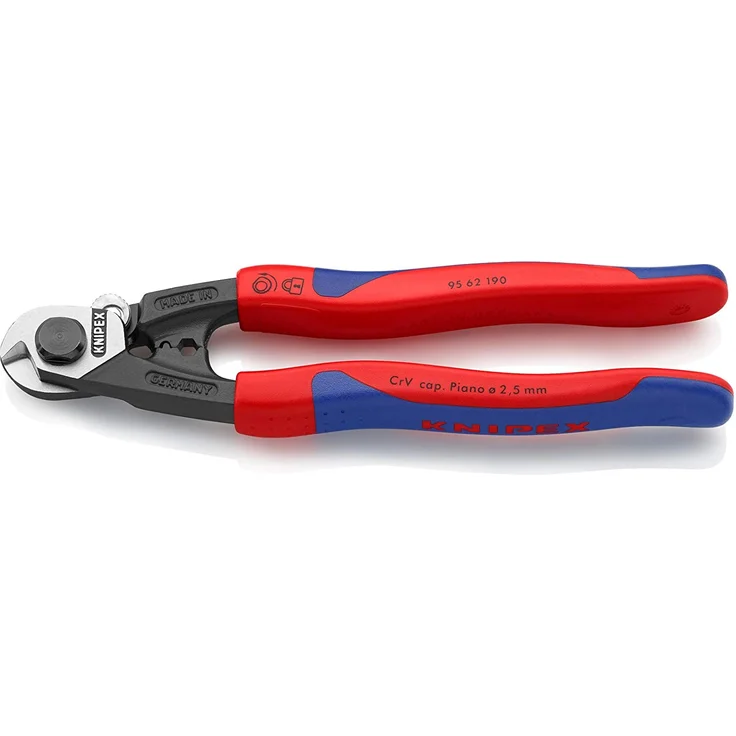 KNIPEX 95 62 190 Drahtseilschere geschmiedet mit Mehrkomponenten-Hüllen 190 mm – Bild 1