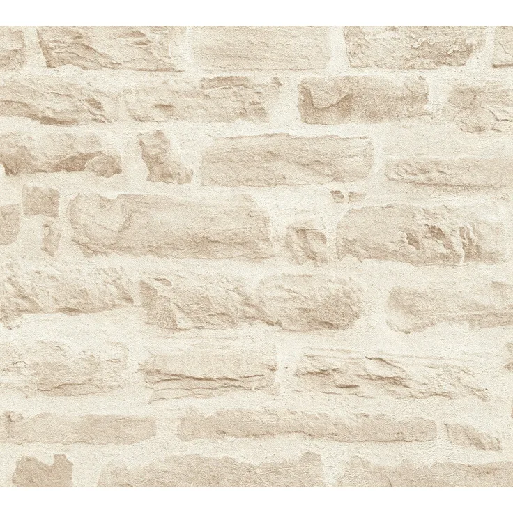A.S. Création Vliestapete Best of Wood`n Stone 2nd Edition Tapete in Stein Optik fotorealistische Steintapete Naturstein 10,05 m x 0,53 m beige creme Made in Germany 355803 35580-3
