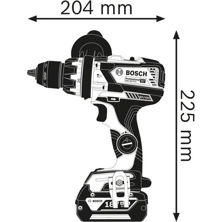Bosch Professional Akkuschrauber GSR 18V-55 (2x 2,0 Ah Akku, 18 Volt System, max. Drehmoment: 55 Nm, in L-Case) – Bild 3