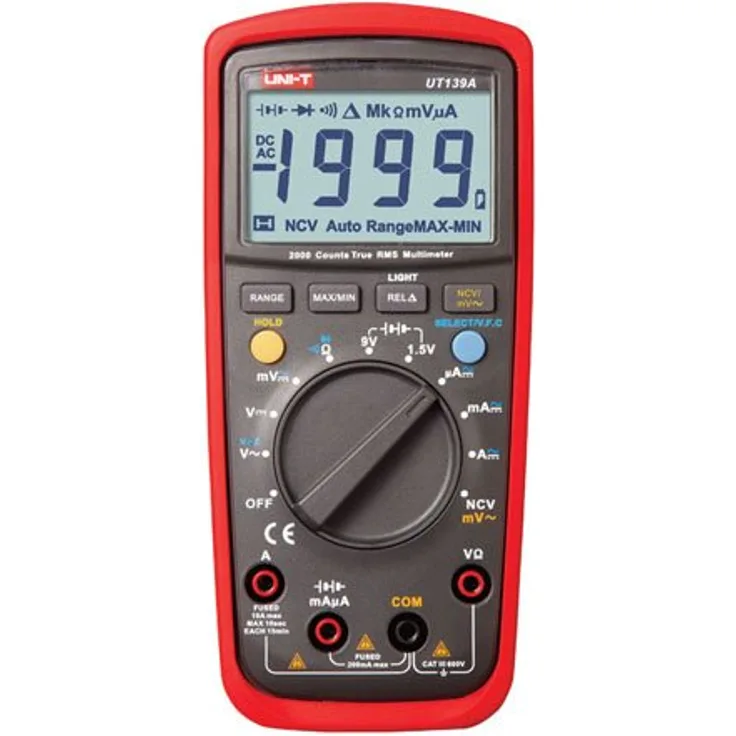 Uni-T UT-139A Digital-Multimeter Trms Autorange Ncv, rot